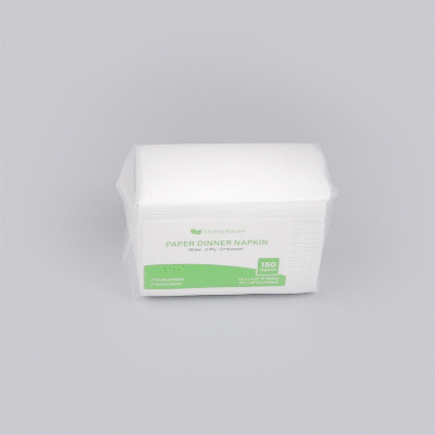 Saving Nature Rectangle White Paper Dinner Napkin - 2-Ply - 17" x 15" - 3000 count box
