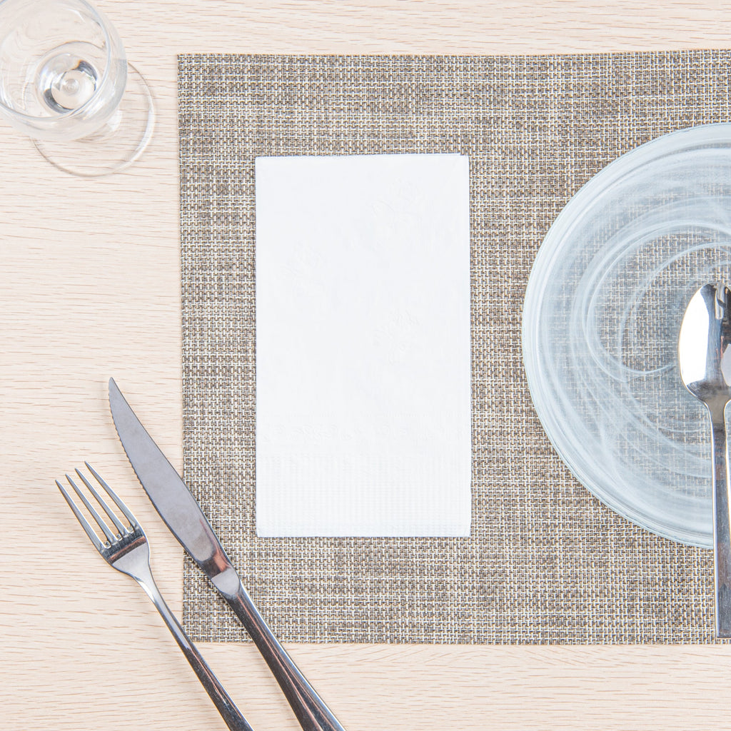 Saving Nature Rectangle White Paper Dinner Napkin - 2-Ply - 17" x 15" - 3000 count box