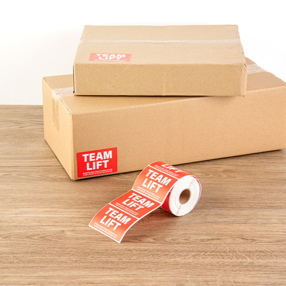 Label Tek Red Paper Team Lift Label - 3" x 2" - 500 count roll