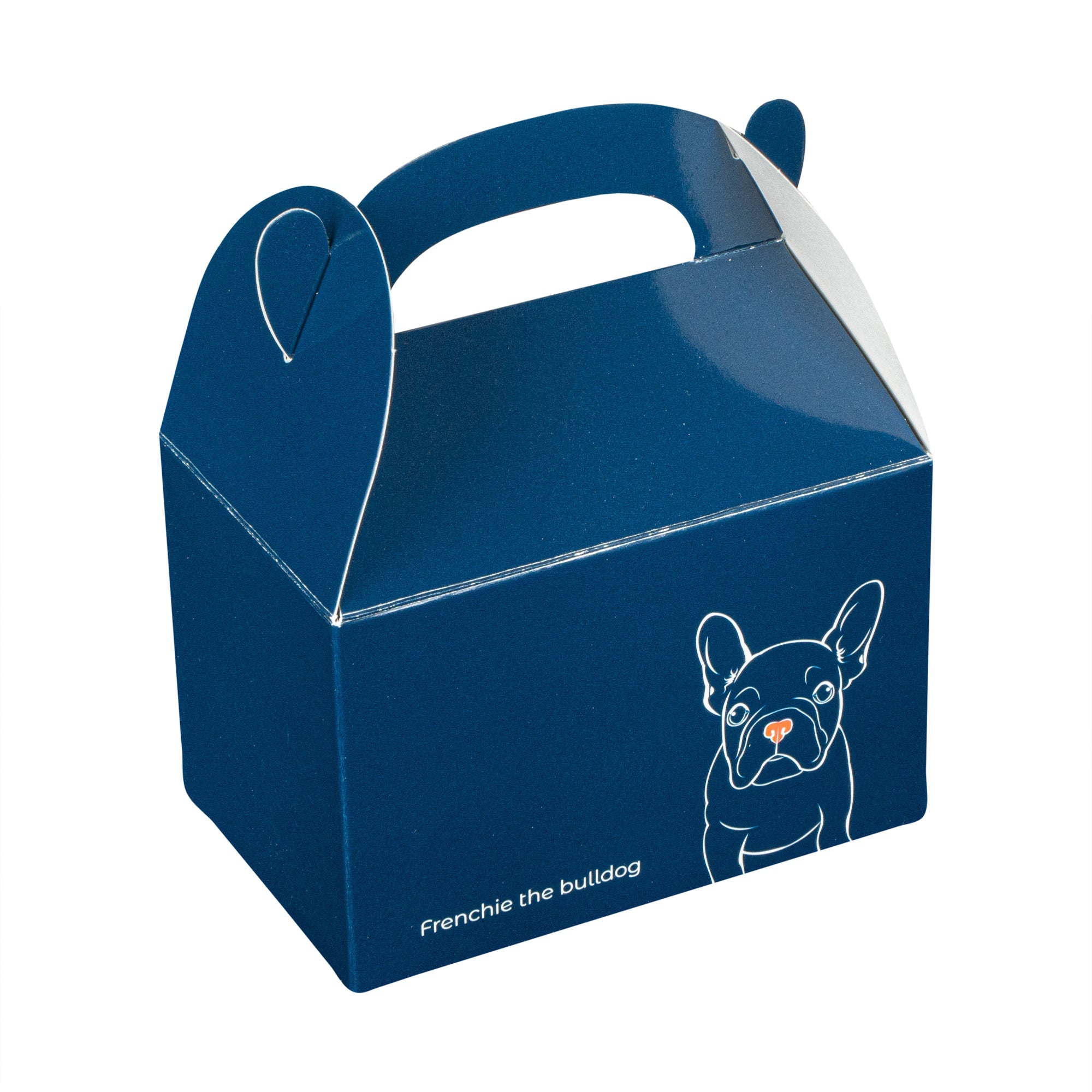 Bio Tek Frenchie Paper Gable Box / Take Out Container - Compostable - 4" x 2 1/2" x 2 1/2" - 100 count box