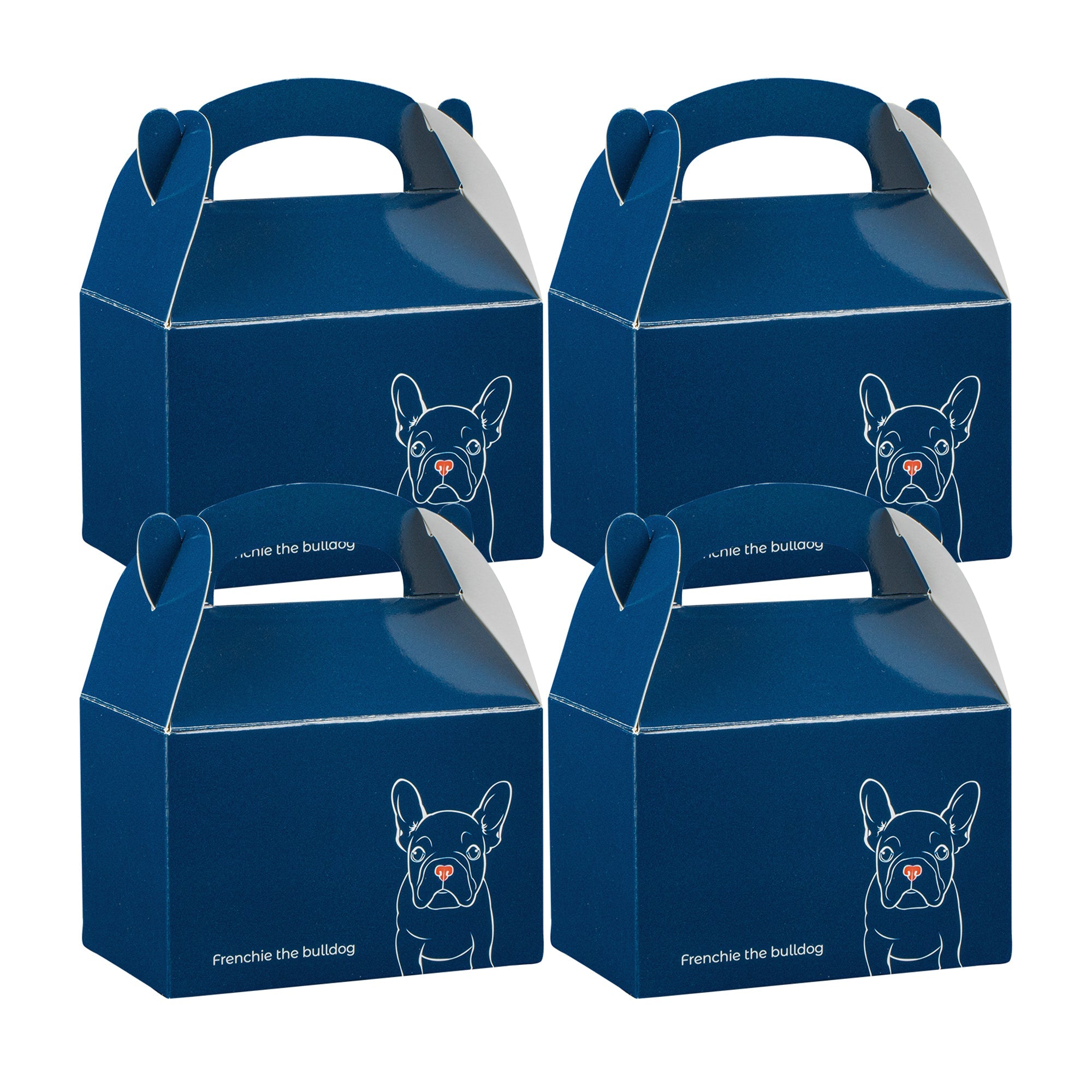 Bio Tek Frenchie Paper Gable Box / Take Out Container - Compostable - 4" x 2 1/2" x 2 1/2" - 100 count box