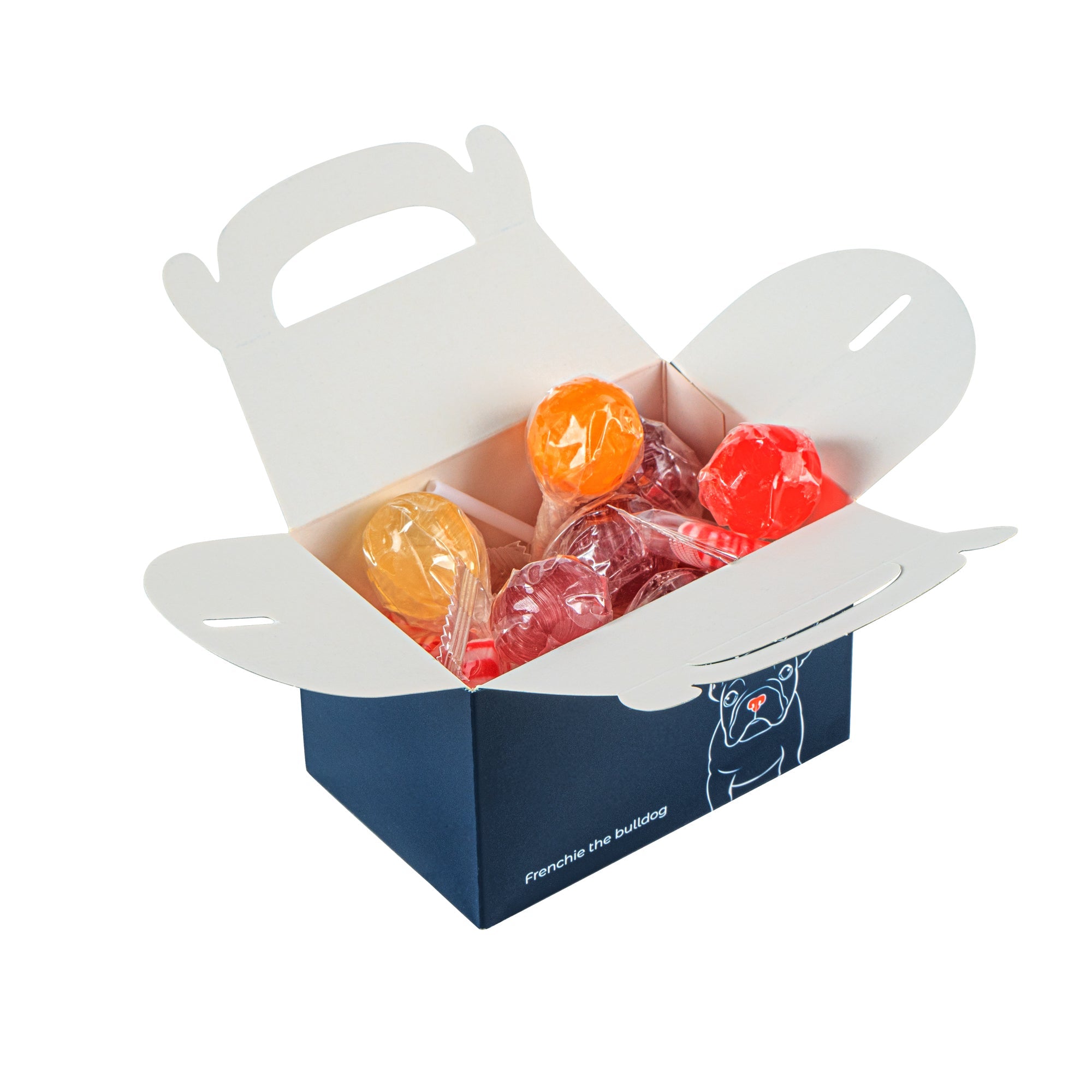 Bio Tek Frenchie Paper Gable Box / Take Out Container - Compostable - 4" x 2 1/2" x 2 1/2" - 100 count box