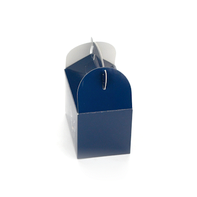 Bio Tek Frenchie Paper Gable Box / Take Out Container - Compostable - 4" x 2 1/2" x 2 1/2" - 100 count box