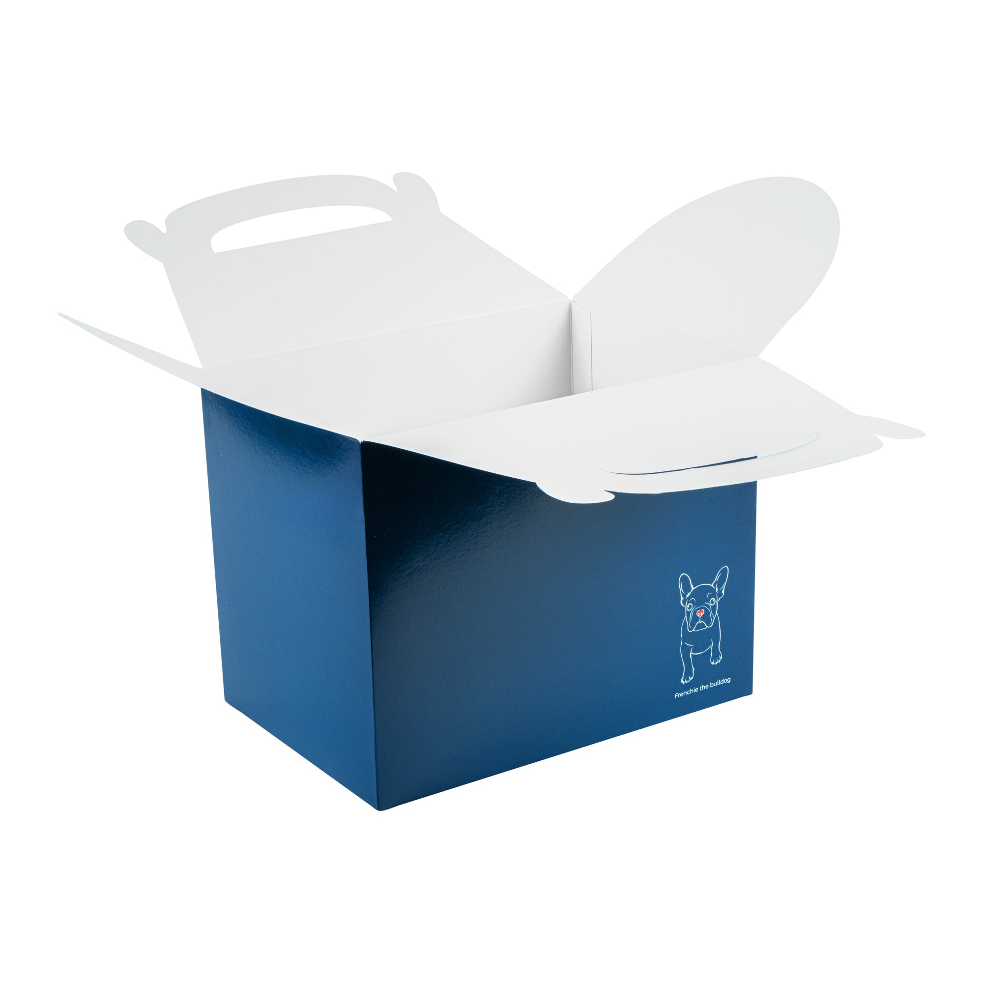 Bio Tek Frenchie Paper Gable Box / Take Out Container - Compostable - 10" x 7" x 8" - 100 count box