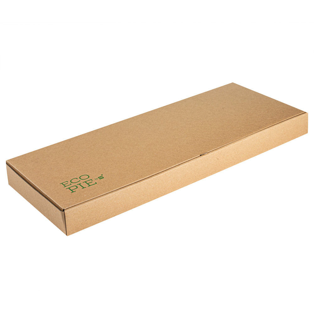 Eco Pie Kraft Paper Corrugated Flatbread Box - 24" x 12" x 2" - 50 count box