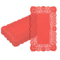 Pastry Tek Rectangle Red Paper Doilies - Lace - 12" x 7" - 4000 count box