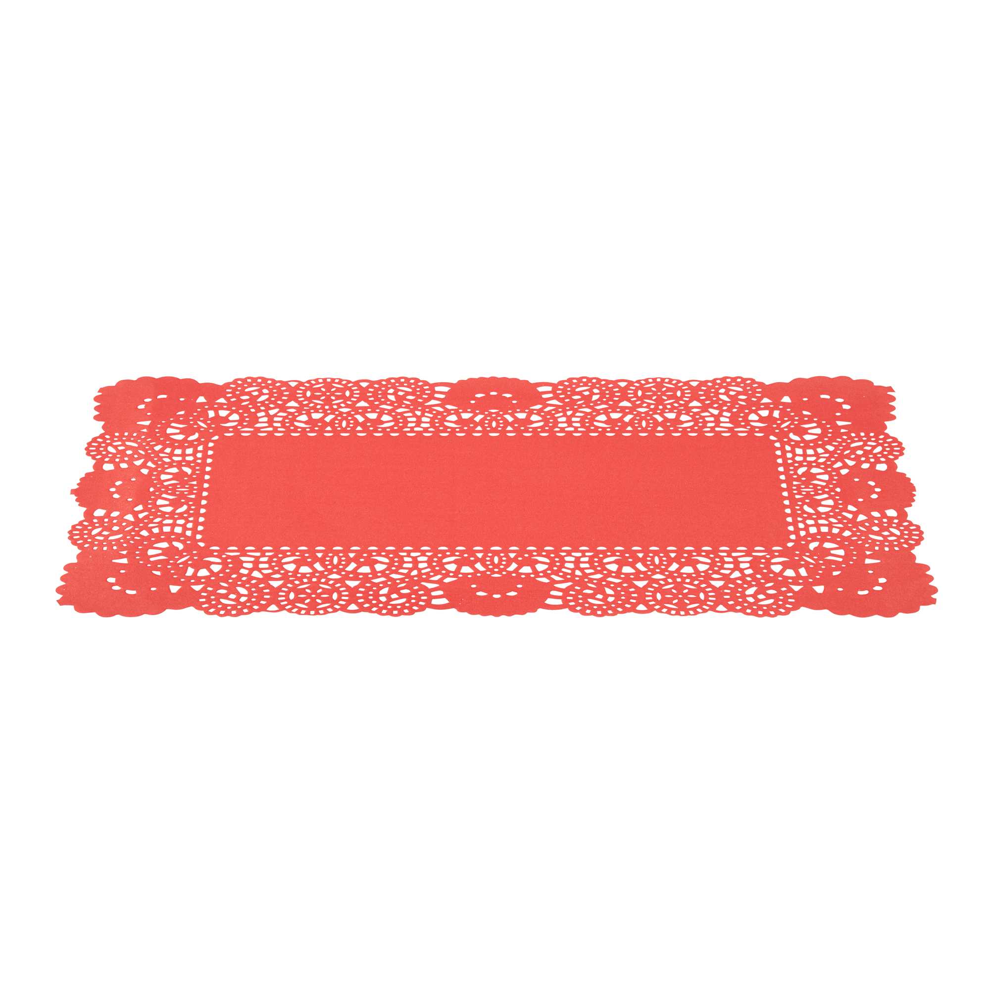 Pastry Tek Rectangle Red Paper Doilies - Lace - 12" x 7" - 4000 count box