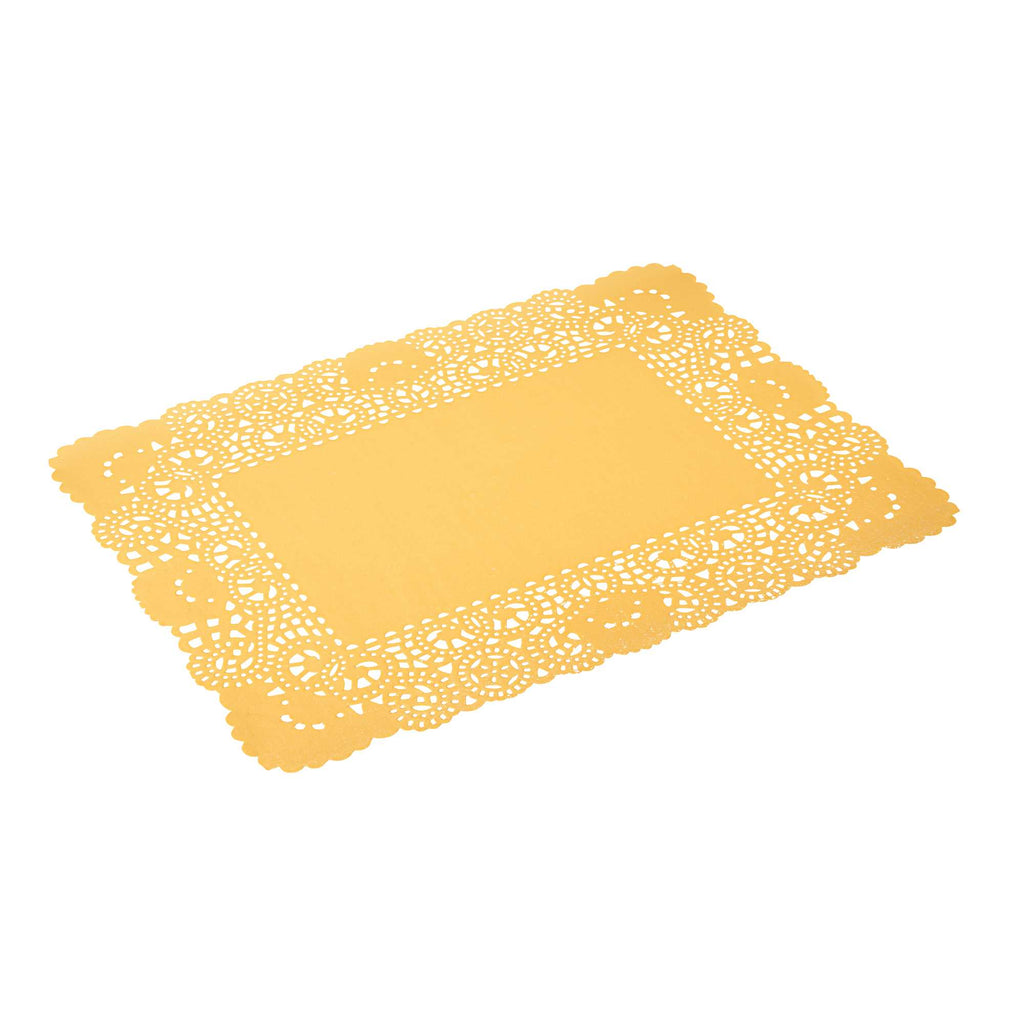 Pastry Tek Rectangle Orange Paper Doilies - Lace - 15 3/4" x 12" - 4000 count box