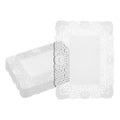 Pastry Tek Rectangle White Paper Doilies - Lace - 15 3/4" x 12" - 4000 count box