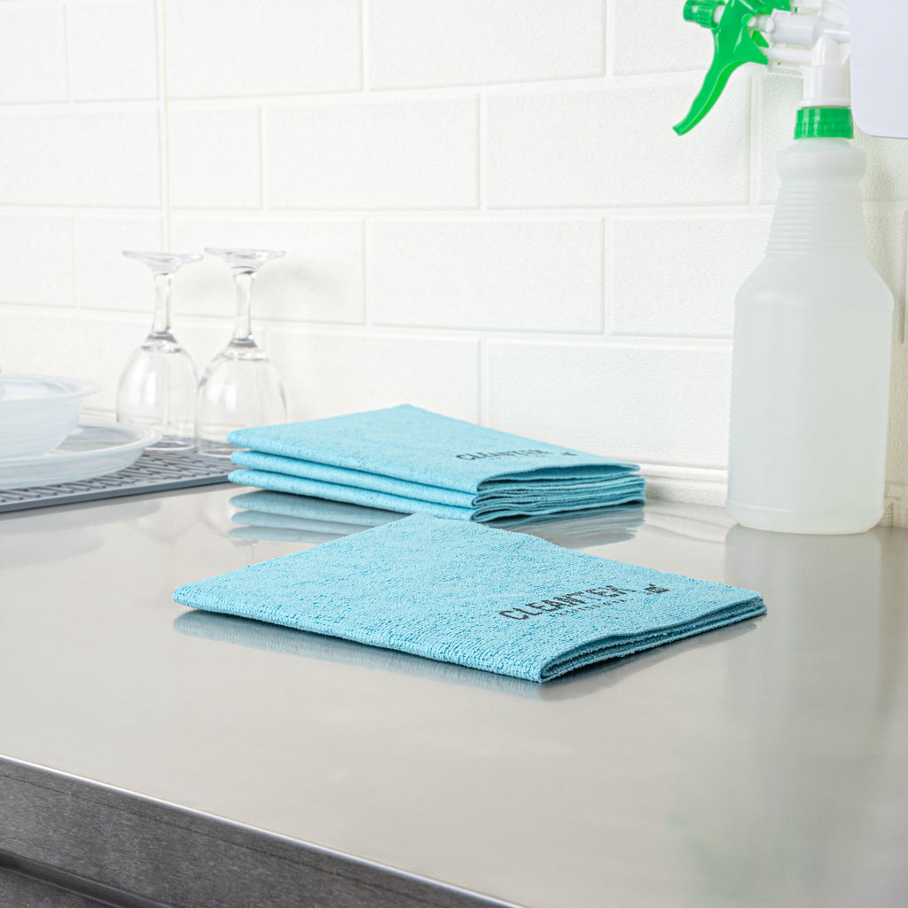 Clean Tek Professional Blue Microfiber Cleaning / Drying Cloth - 13'' x 15'' - 100 count box