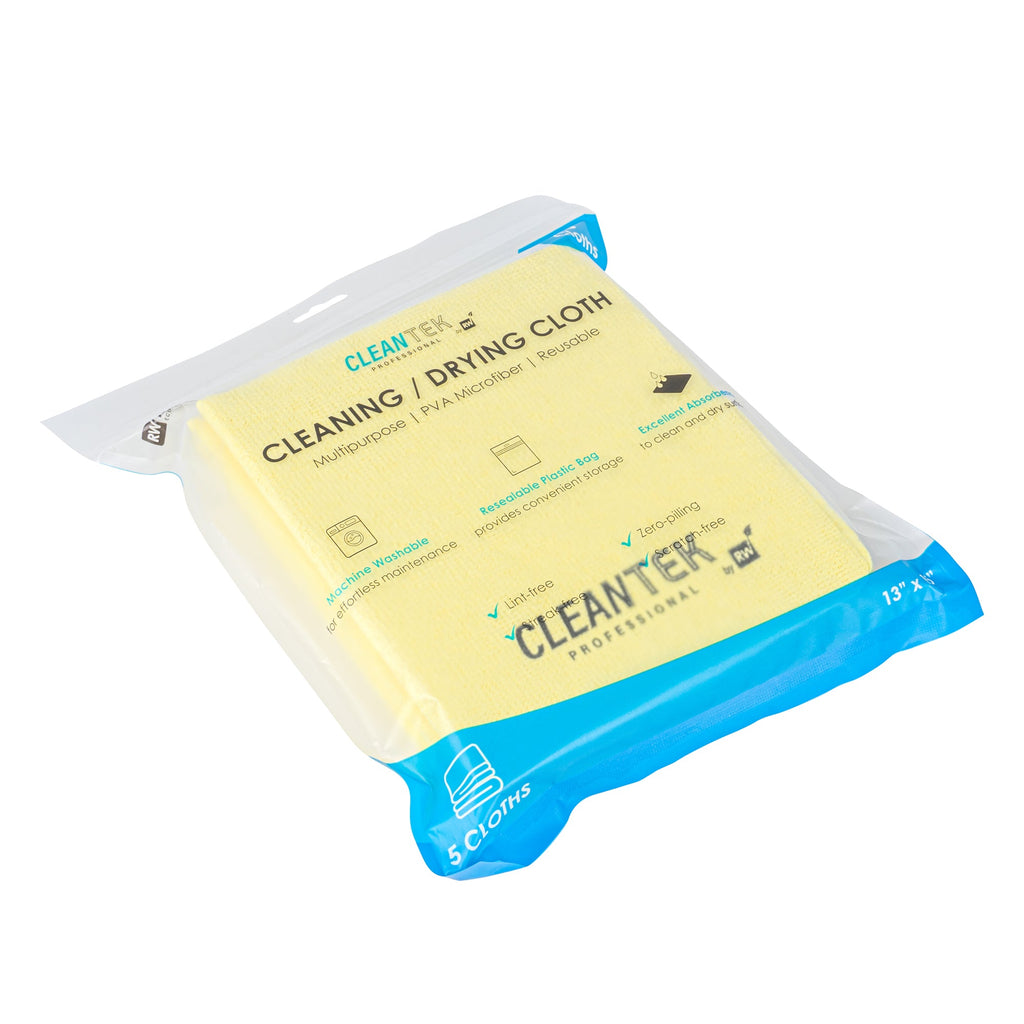 Clean Tek Professional Yellow Microfiber Cleaning / Drying Cloth - 13'' x 15'' - 100 count box