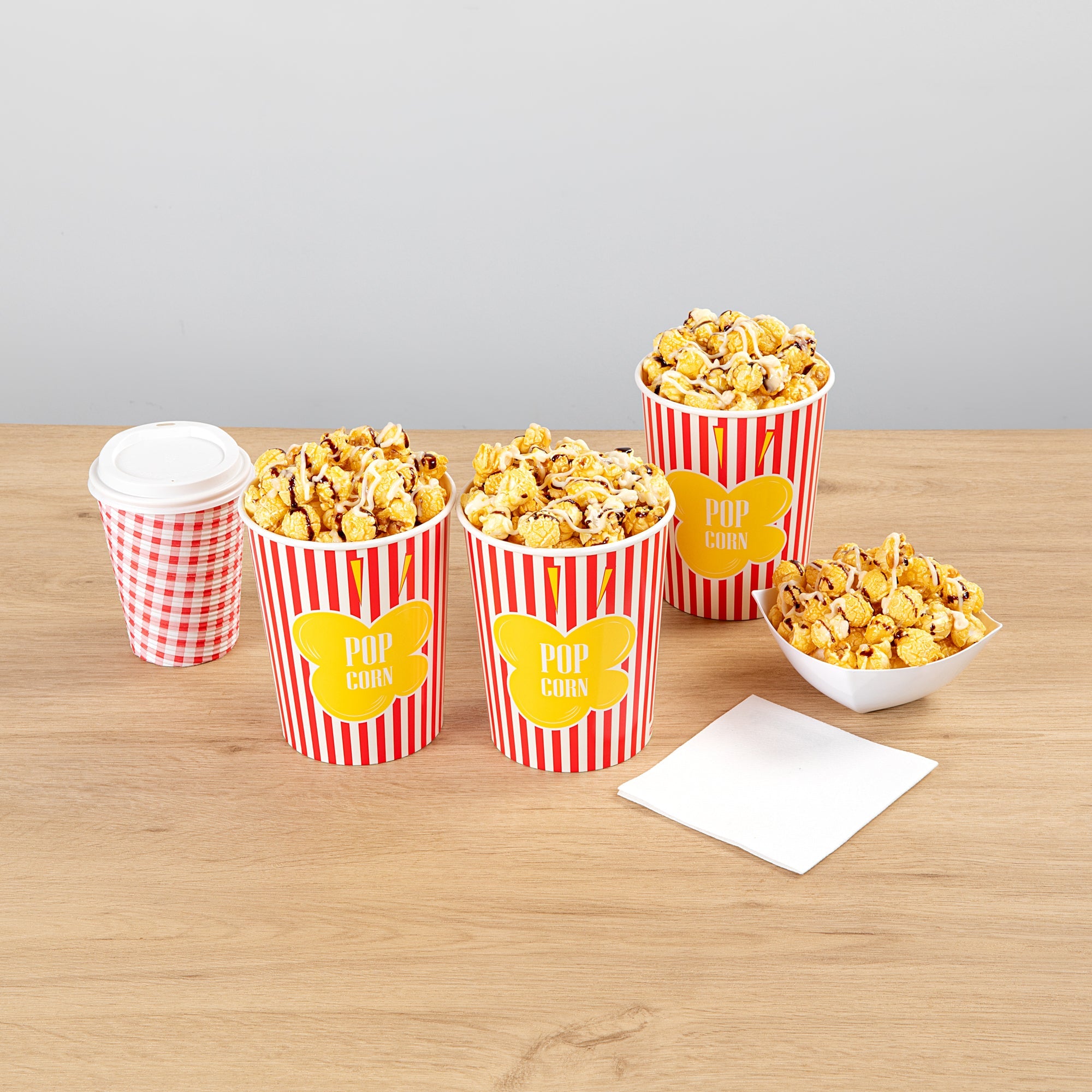 Bio Tek 32 oz Red Paper Popcorn Cup - 100 count box