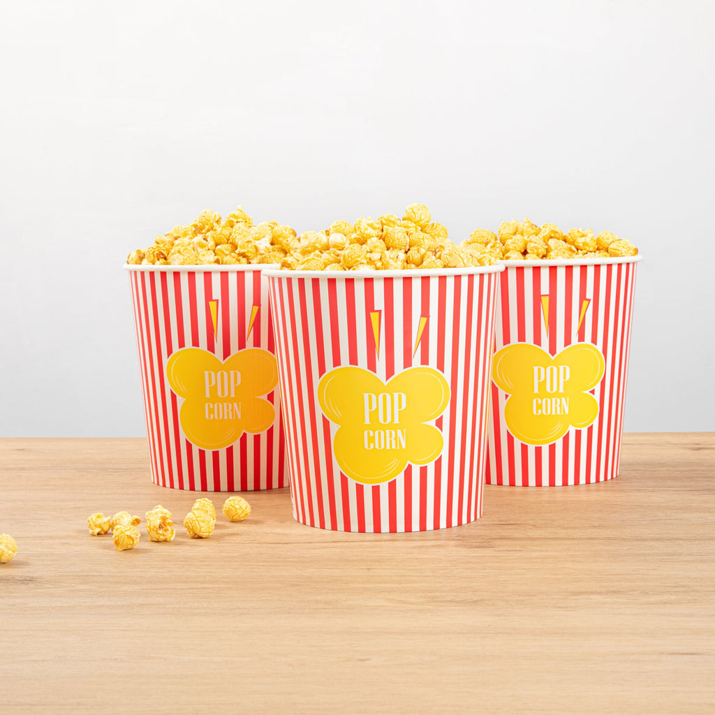 Bio Tek 130 oz Red Paper Popcorn Bucket - 100 count box