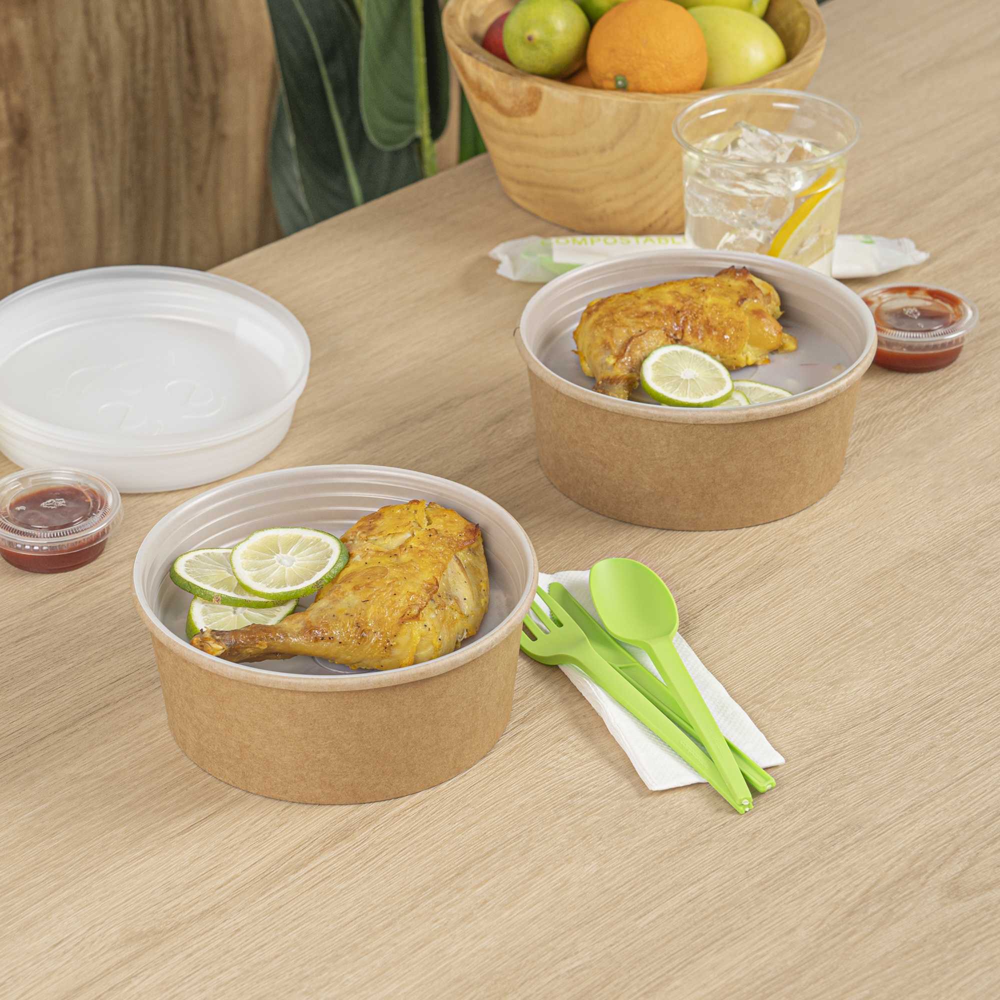 Bio Tek 16 oz White Plastic Insert Tray - Fits 17-45 oz Containers - 200 count box