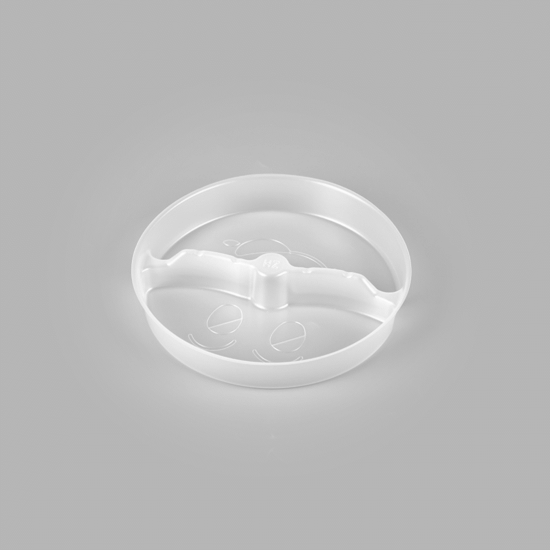 Bio Tek 15 oz White Plastic 2-Compartment Insert Tray - Fits 17-45 oz Containers - 200 count box