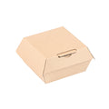 Bio Tek Square Kraft Paper Corrugated Clamshell Container - 4" x 4" x 2 3/4" - 100 count box