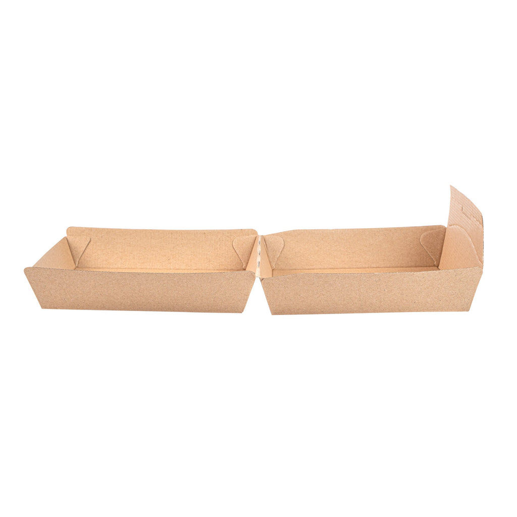 Bio Tek Rectangle Kraft Paper Corrugated Clamshell Container - 7 3/4" x 6" x 2 3/4" - 100 count box