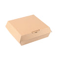 Bio Tek Square Kraft Paper Corrugated Clamshell Container - 8" x 8" x 3 1/4" - 100 count box
