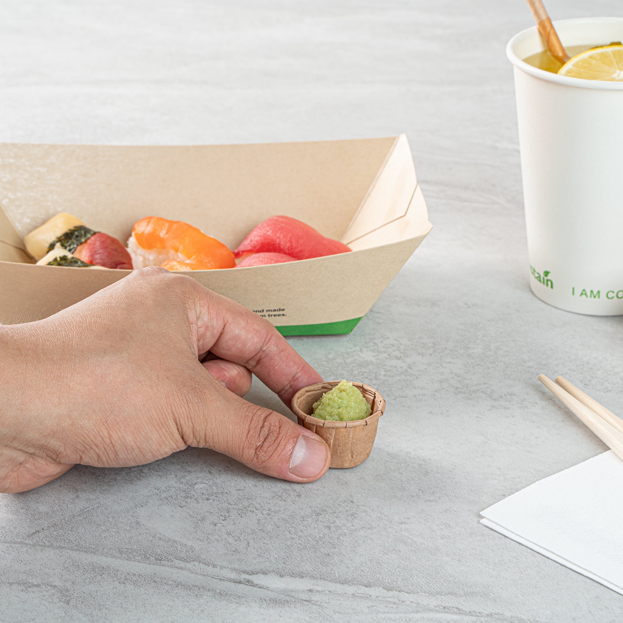 Sustain 0.5 oz Kraft Paper Portion Cup - Compostable - 2000 count box