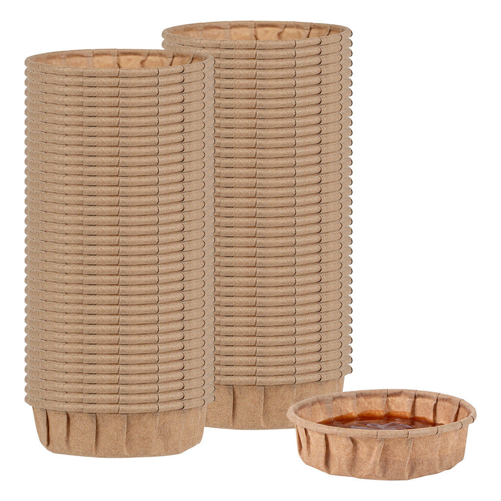 Sustain 1 oz Kraft Paper Squat Portion Cup - Compostable - 2000 count box