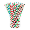 Basic Nature Assorted Paper Bendable Straw - Unwrapped, Biodegradable, 6 mm - 7 3/4" - 1000 count box