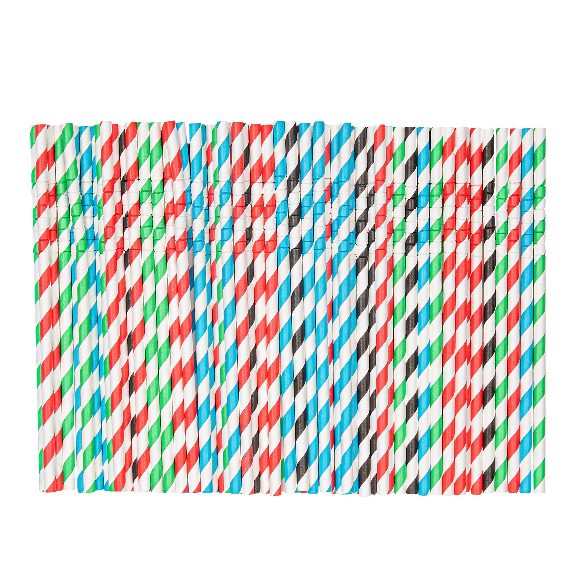 Basic Nature Assorted Paper Bendable Straw - Unwrapped, Biodegradable, 6 mm - 7 3/4" - 1000 count box