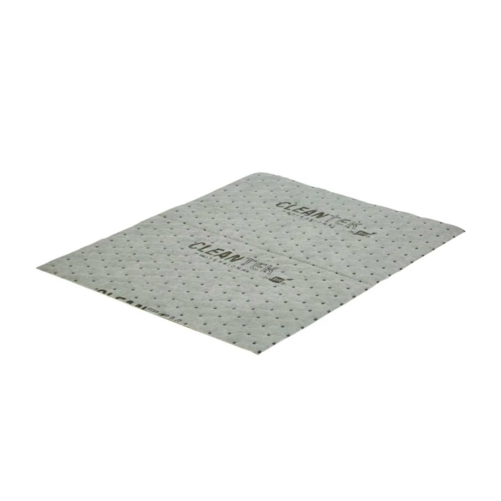 Clean Tek Professional Gray Universal Sorbent Pad - Medium Weight, Perforated - 15" x 19" - 100 count box