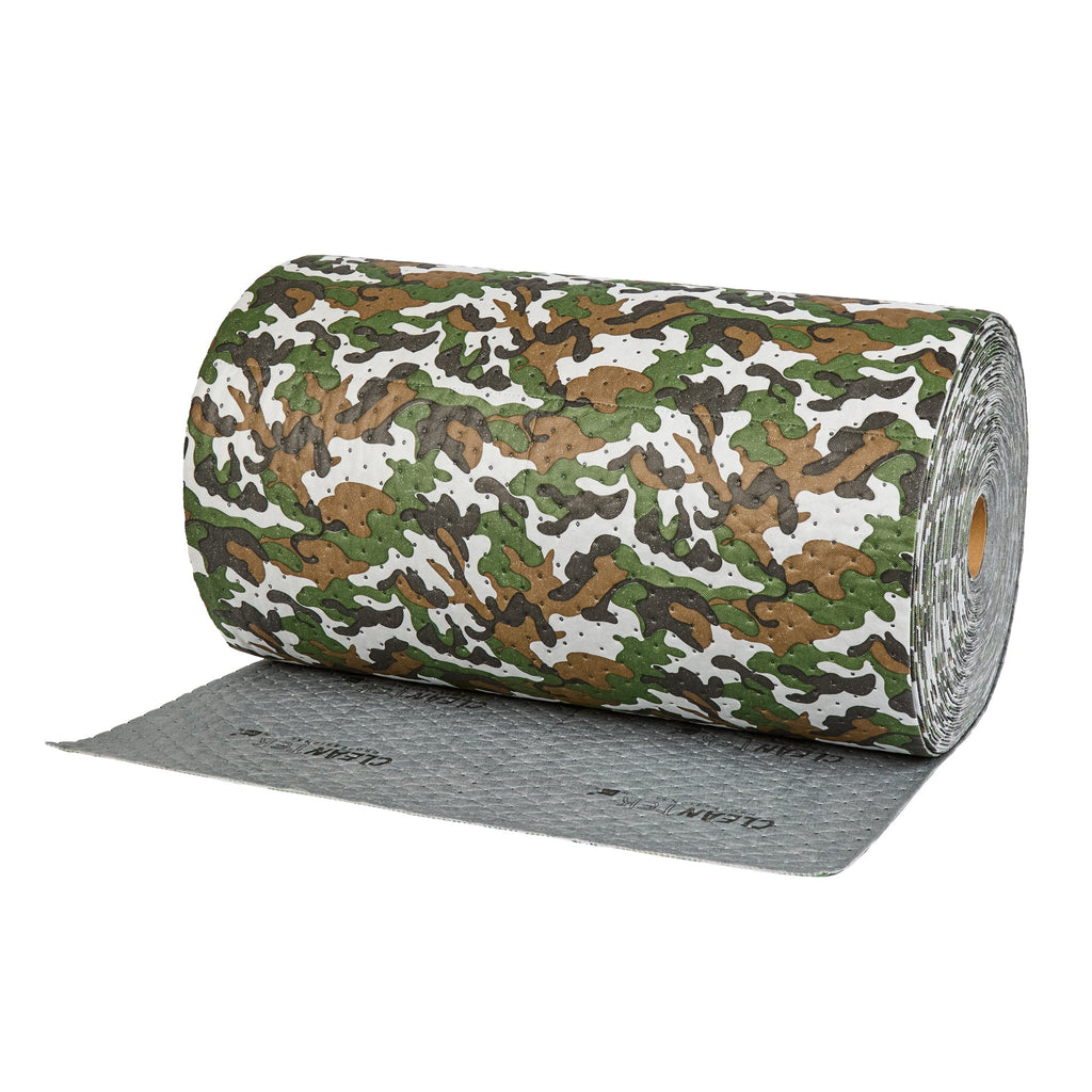 Clean Tek Professional Camouflage Universal Sorbent Mat - Perforated - 150' x 30" - 1 count box