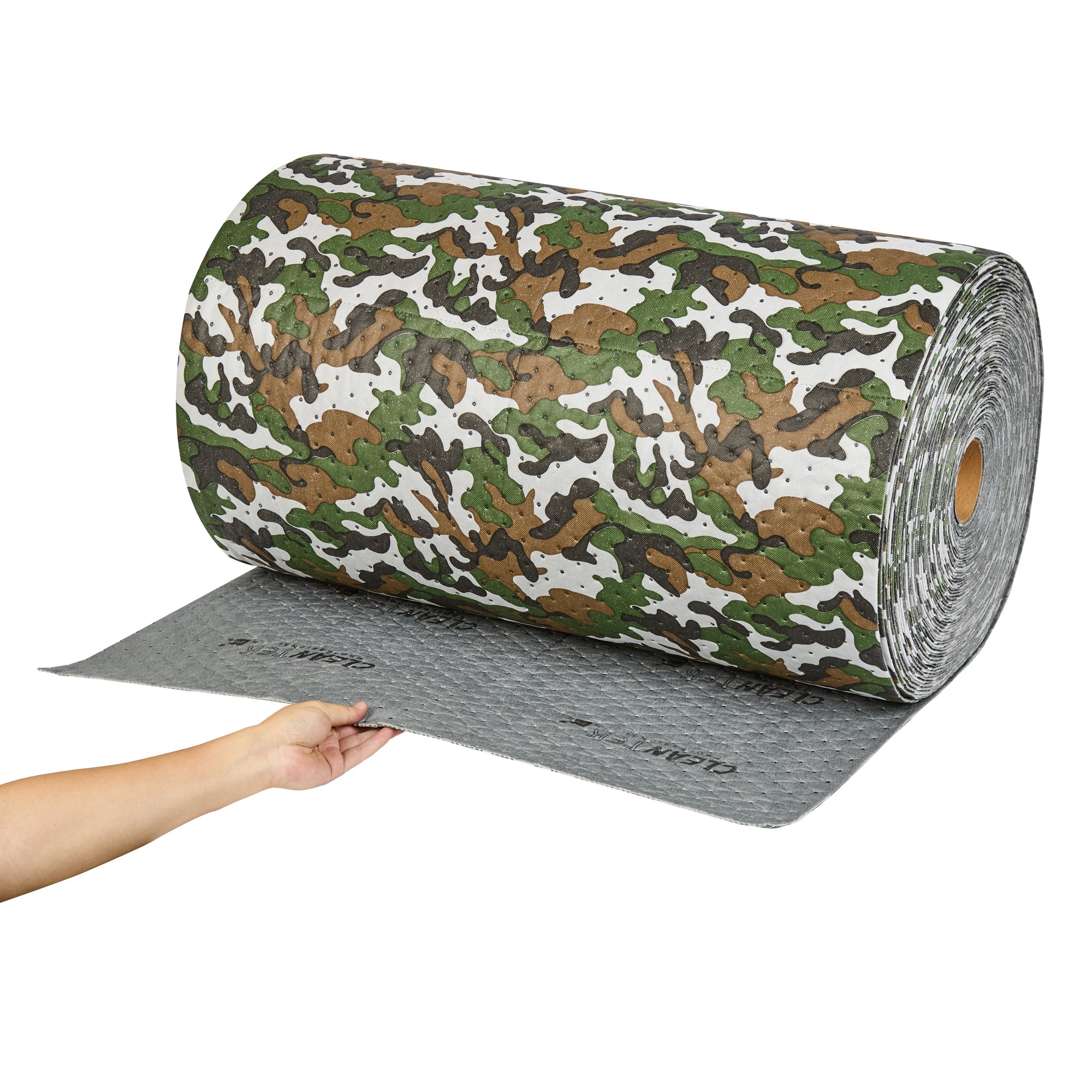 Clean Tek Professional Camouflage Universal Sorbent Mat - Perforated - 150' x 30" - 1 count box