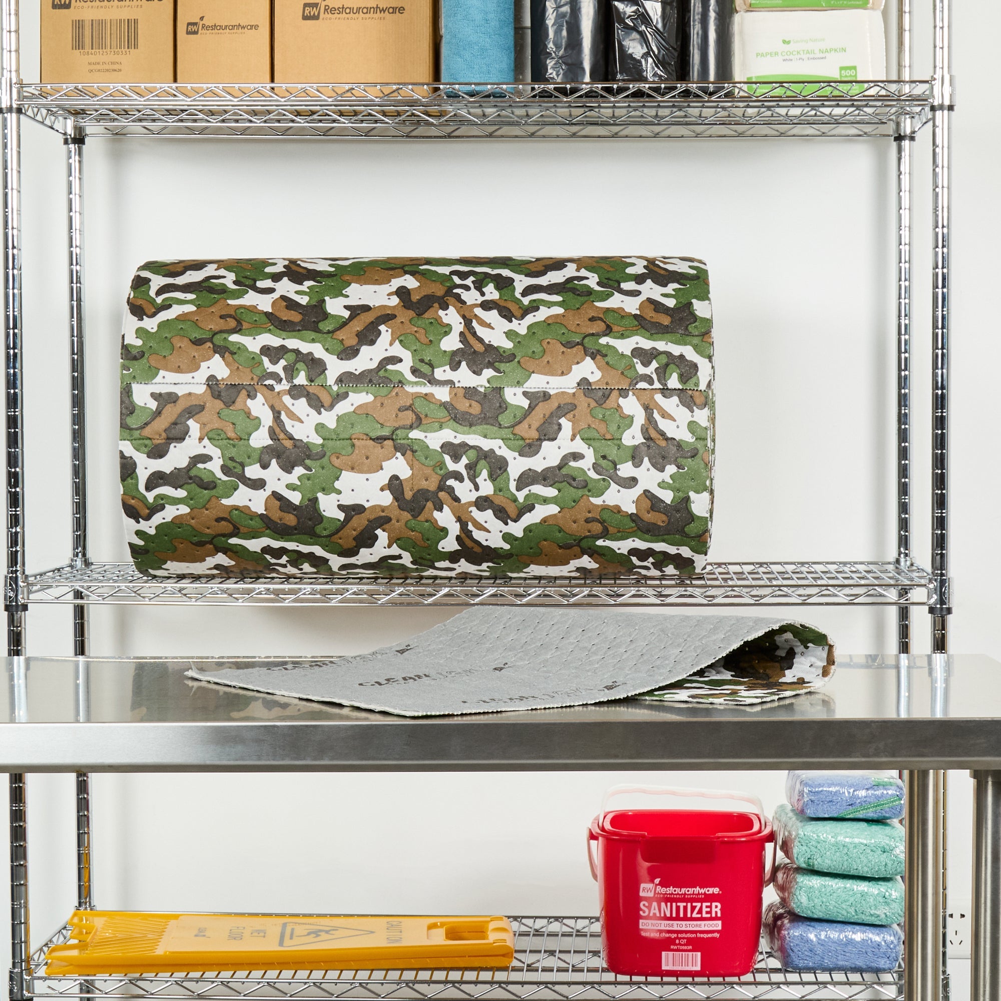 Clean Tek Professional Camouflage Universal Sorbent Mat - Perforated - 150' x 30" - 1 count box