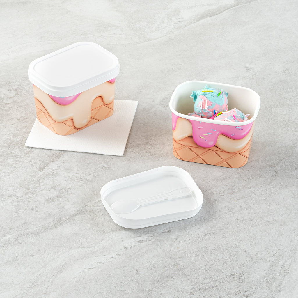 Coppetta Square White Plastic Lid - Fits 7 and 12 oz To Go Cup, with Spoon - 200 count box