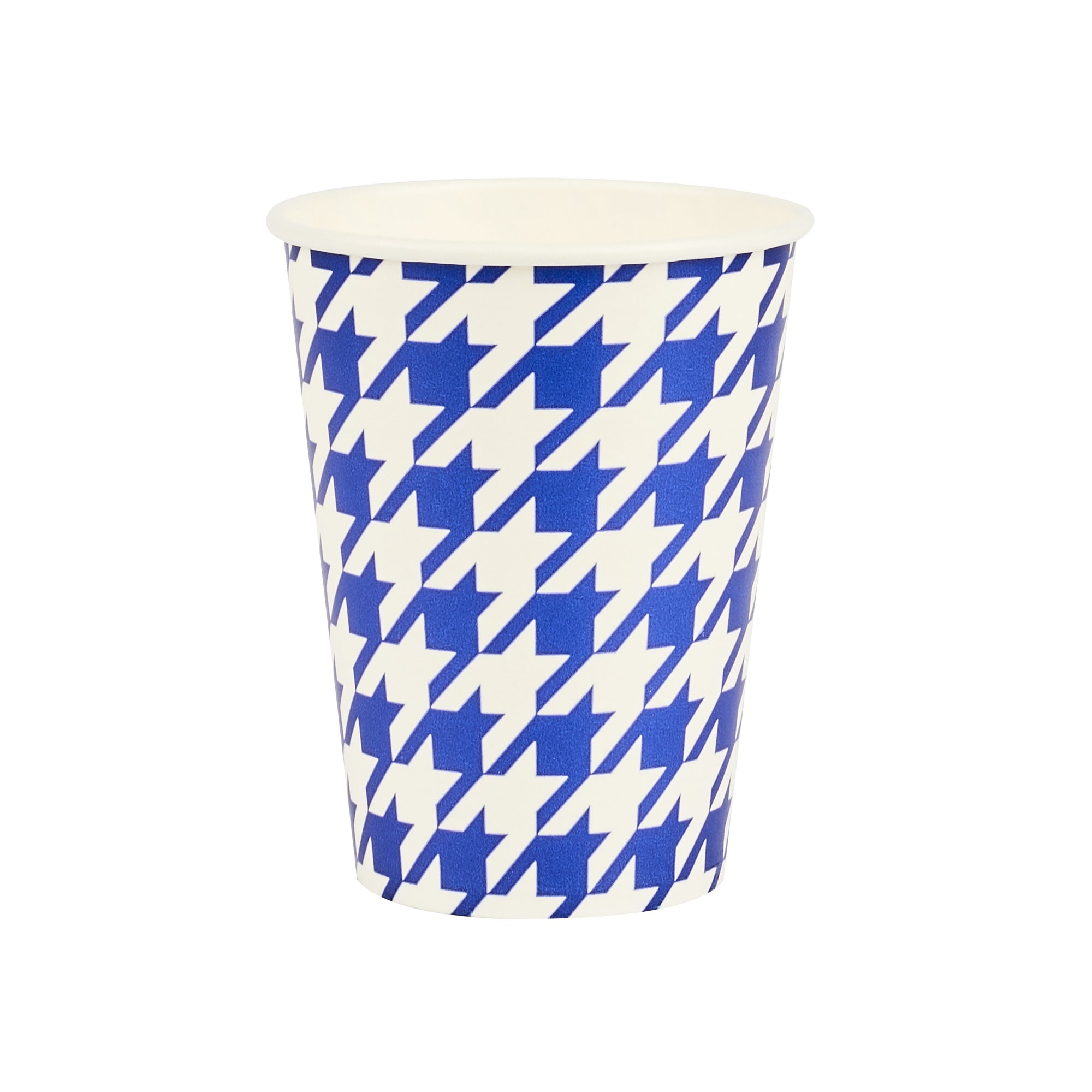 Chef 101 9 oz Round Blue Houndstooth Paper Cold Cup - 3" x 3" x 3 3/4" - 500 count box