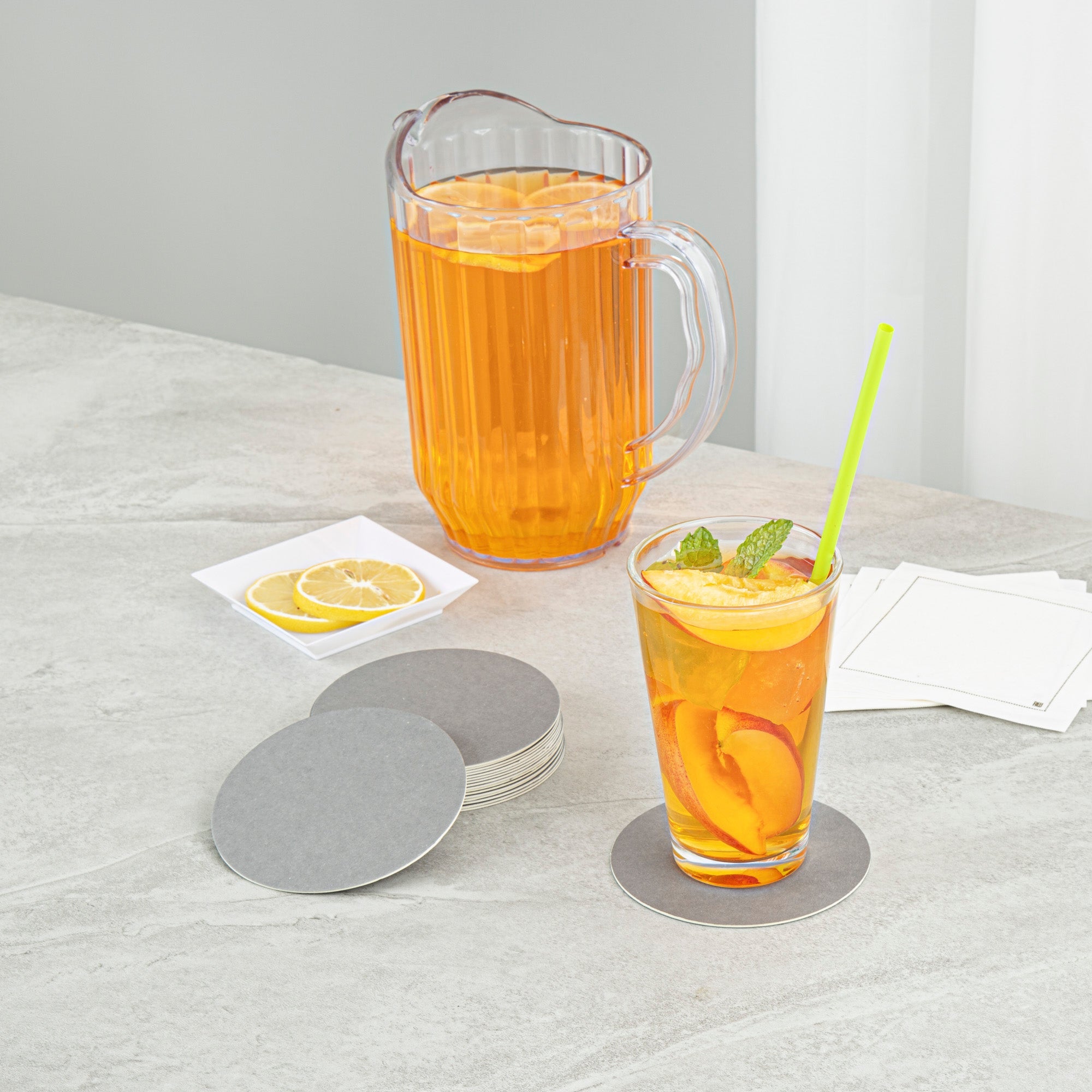 Bar Lux Round Gray Paper Coaster - 4" - 1000 count box