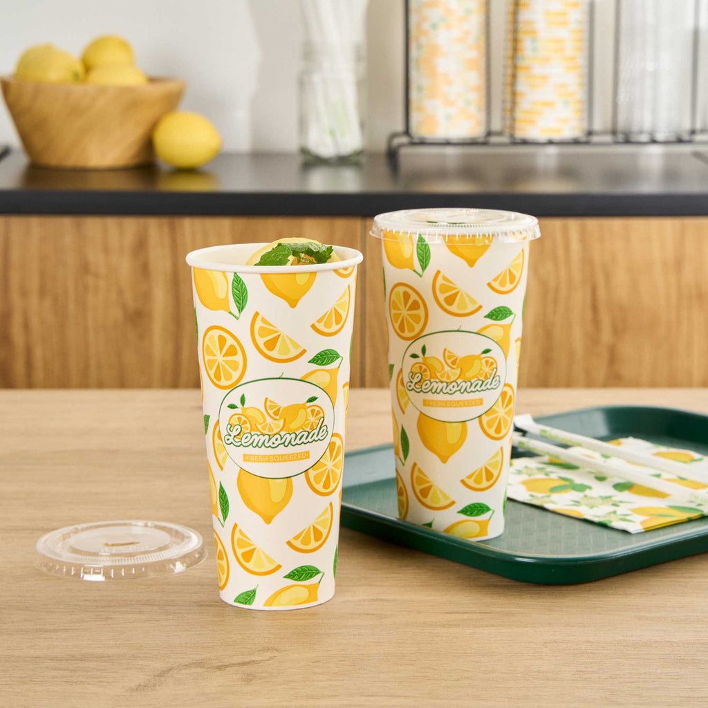 Chef 101 24 oz Tall Poly Paper Lemonade Cup - 500 count box