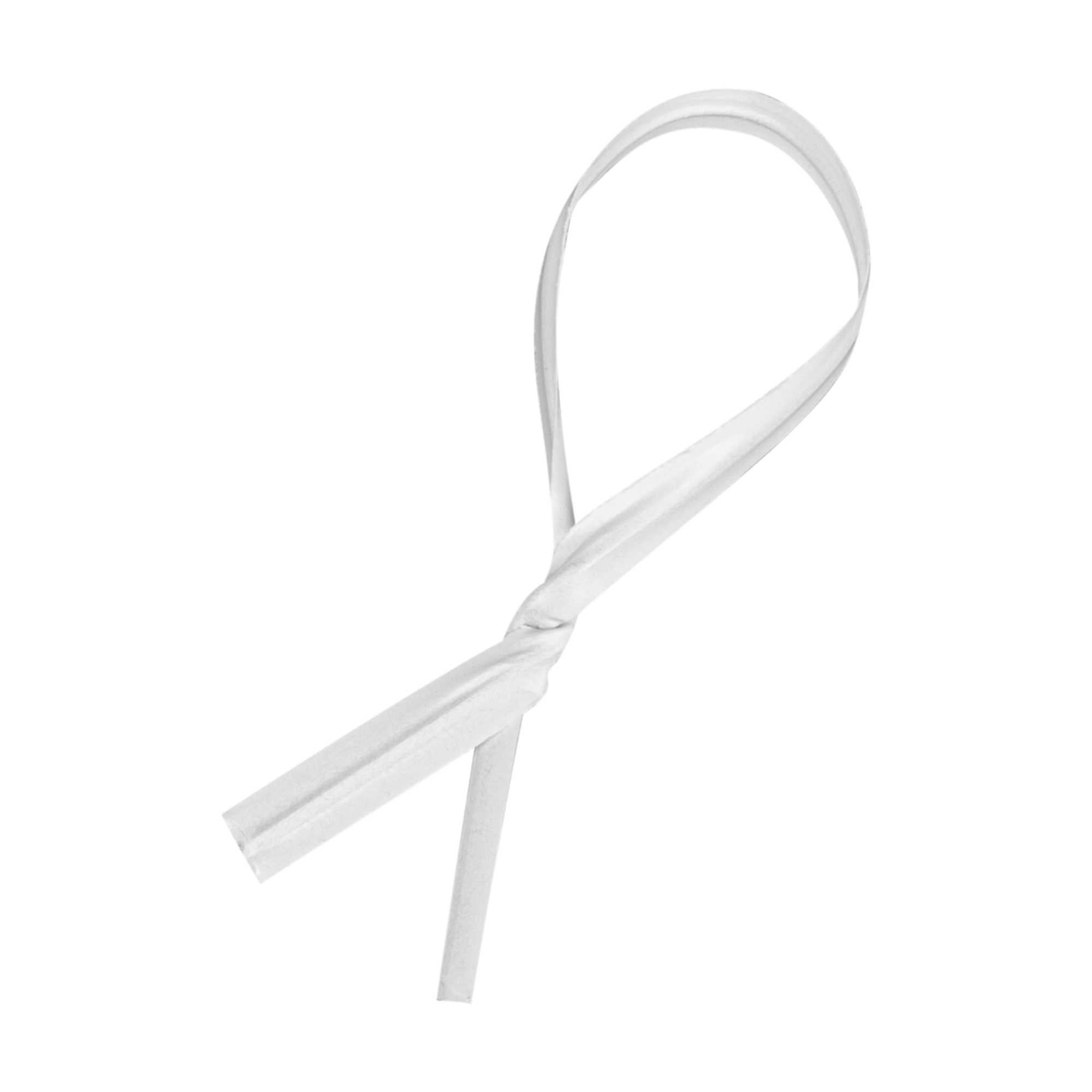 Bag Tek White Paper Twist Tie / Bag Tie - Laminated - 4" - 5000 count box