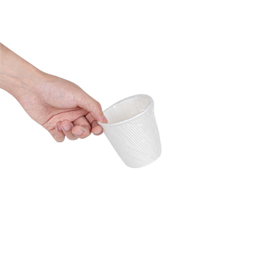 Restpresso 8 oz White Paper Hot Cup - Individually Wrapped, Ripple Wall - 500 count box