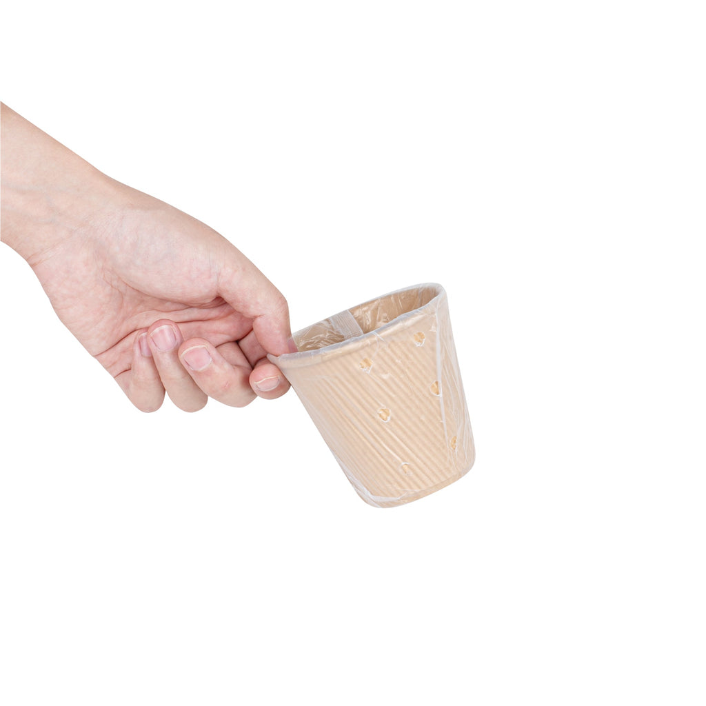 Restpresso 8 oz Kraft Paper Hot Cup - Individually Wrapped, PLA Lining, Compostable, Ripple Wall - 500 count box