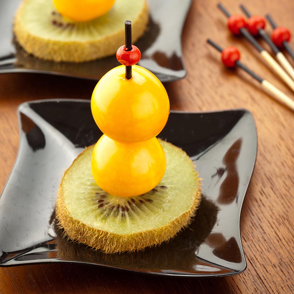 Pixy Black and Red Bamboo Short Mini Ball Pick - 2 1/2" - 1000 count box