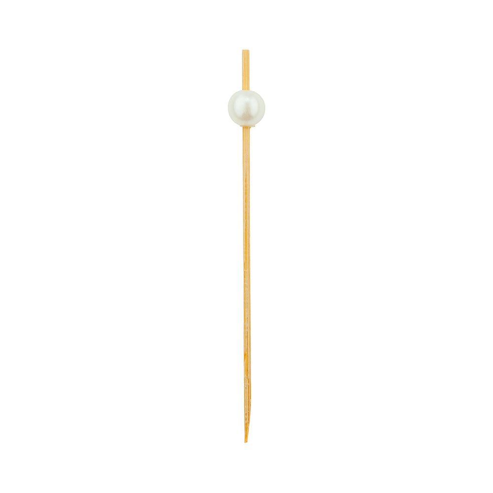 Pixy White Bamboo Pearl Pick - 4" - 1000 count box