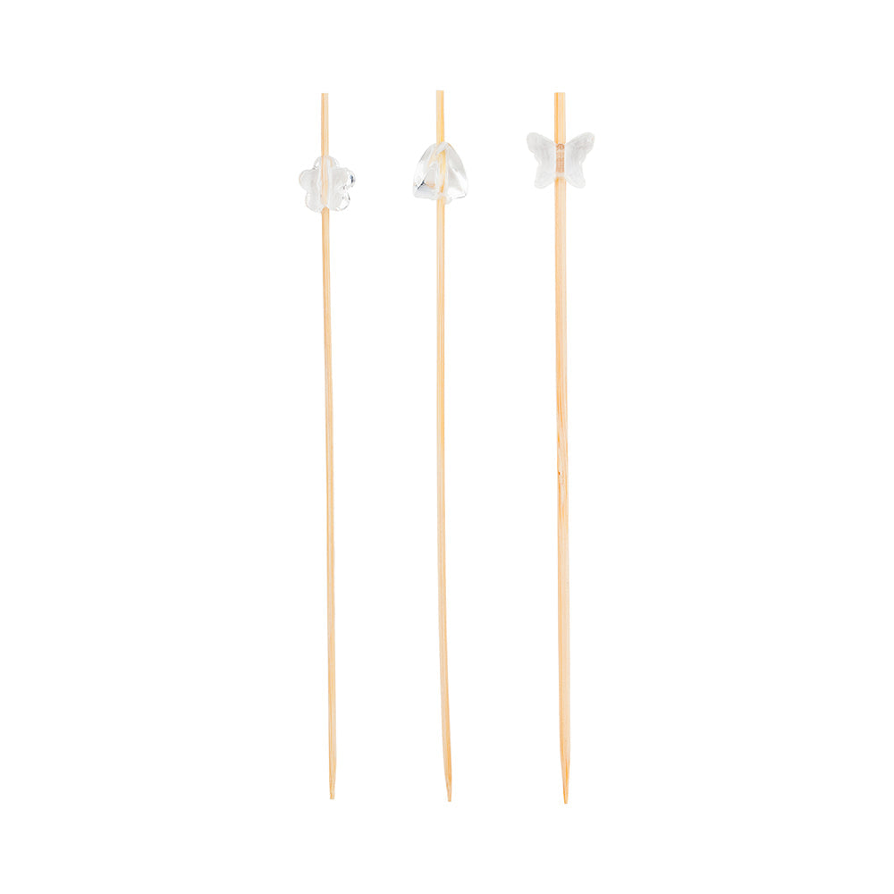 Pixy Clear Bamboo Acrylic Bead Skewer - Assorted Styles - 6" - 1000 count box