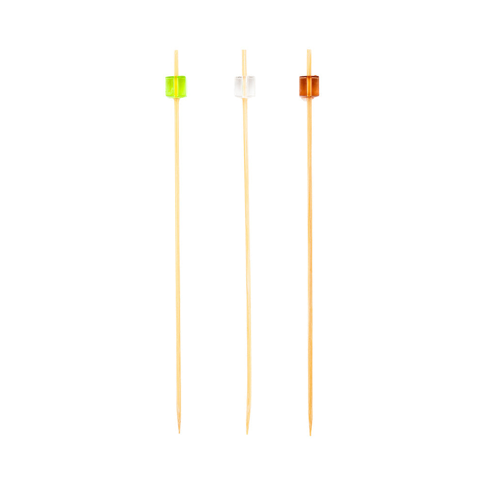 Pixy Assorted Bamboo Acrylic Block Skewer - 6" x 1/2" x 1/2" - 1000 count box