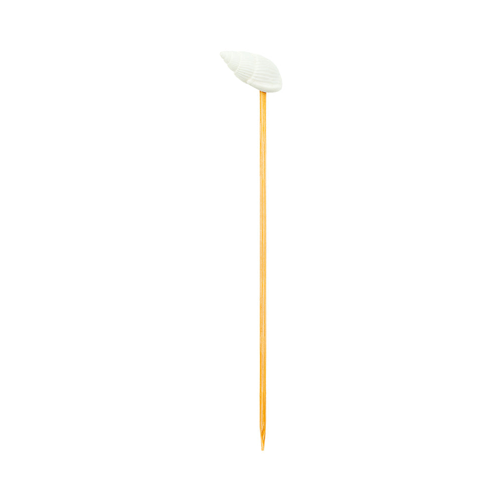Pixy Natural Bamboo Mini Conch Shell Pick - 4" - 1000 count box