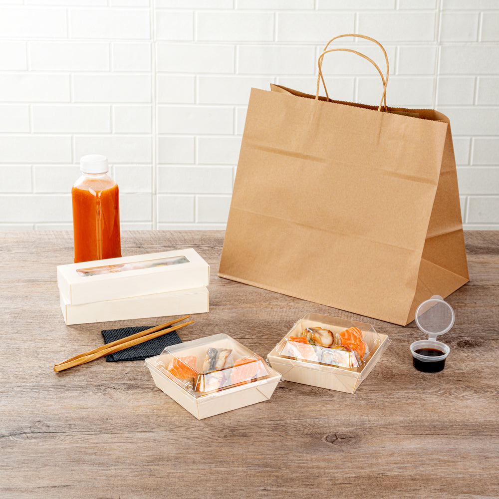 Taipei Clear Plastic Lid - Fits Square Poplar Flare Container - 100 count box
