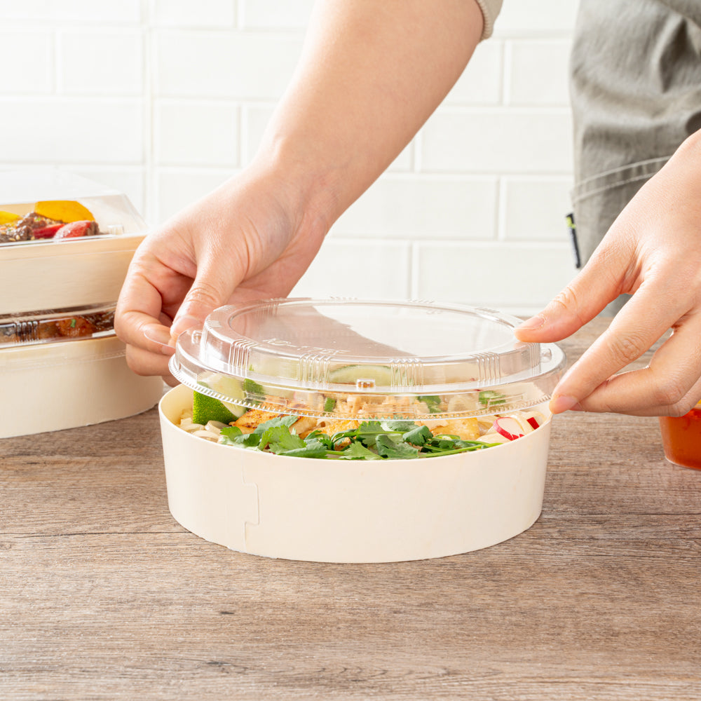 Taipei Clear Plastic Lid - Fits Poplar Large Container - 100 count box