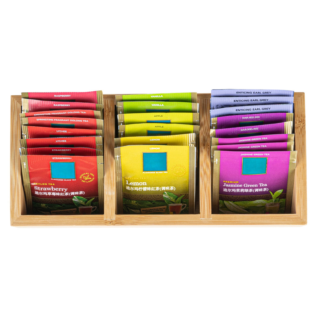 Restpresso Rectangle Natural Bamboo Packet Organizer - 9 1/2" x 4 1/4" x 2" - 1 count box