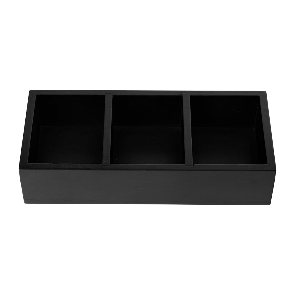 Restpresso Rectangle Black Bamboo Packet Organizer - 9 1/2" x 4 1/4" x 2" - 1 count box