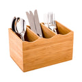 Eco Display Rectangle Natural Bamboo Flatware Display - 8 1/4" x 5 1/2" x 4 3/4" - 1 count box