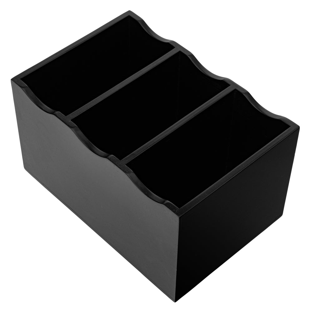 Eco Display Rectangle Black Bamboo Flatware Display - 8 1/4" x 5 1/2" x 4 3/4" - 1 count box