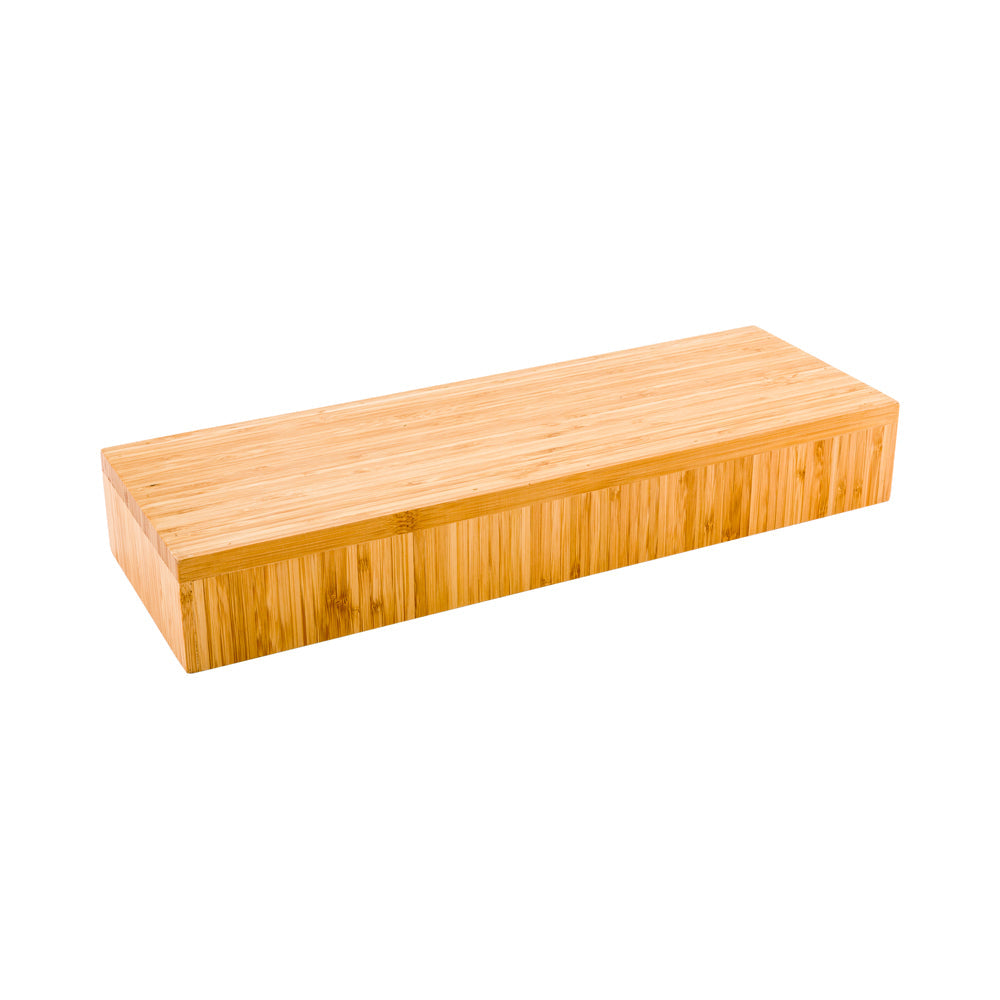 Cater Tek Rectangle Natural Bamboo Short Riser - 20 1/2" x 7" x 3 1/4" - 1 count box