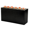 Cater Tek Rectangle Black Bamboo Tall Riser - 20 1/2" x 7" x 11" - 1 count box